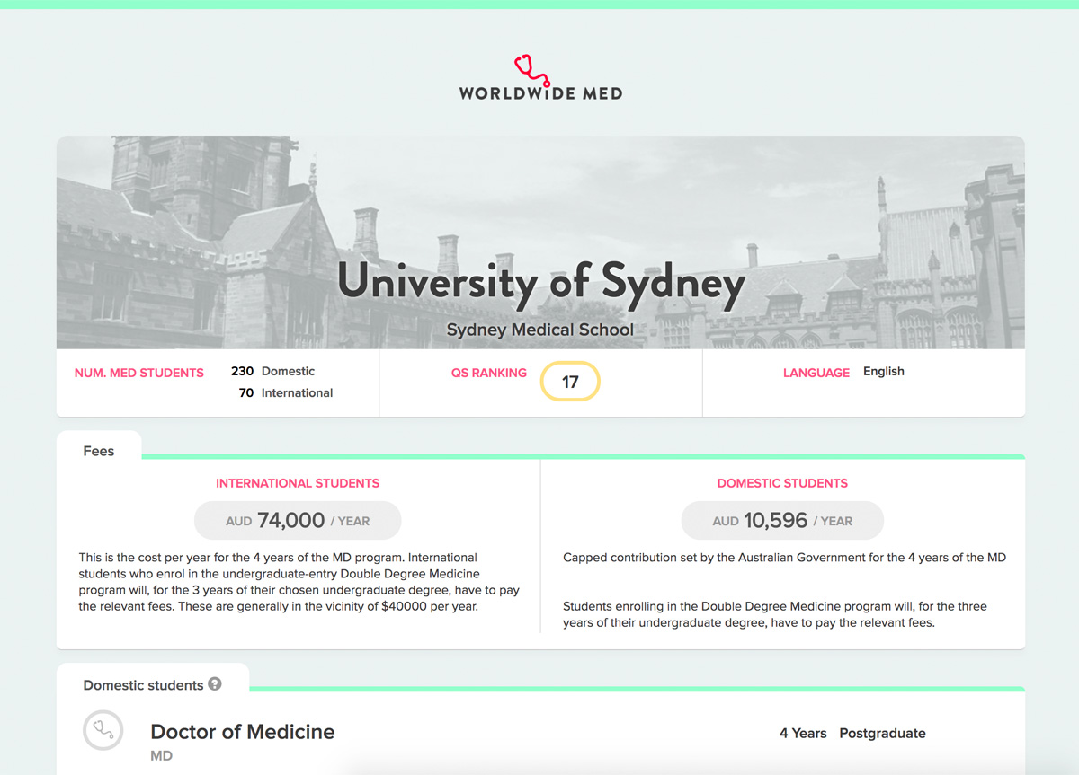 Building a search engine for med schools